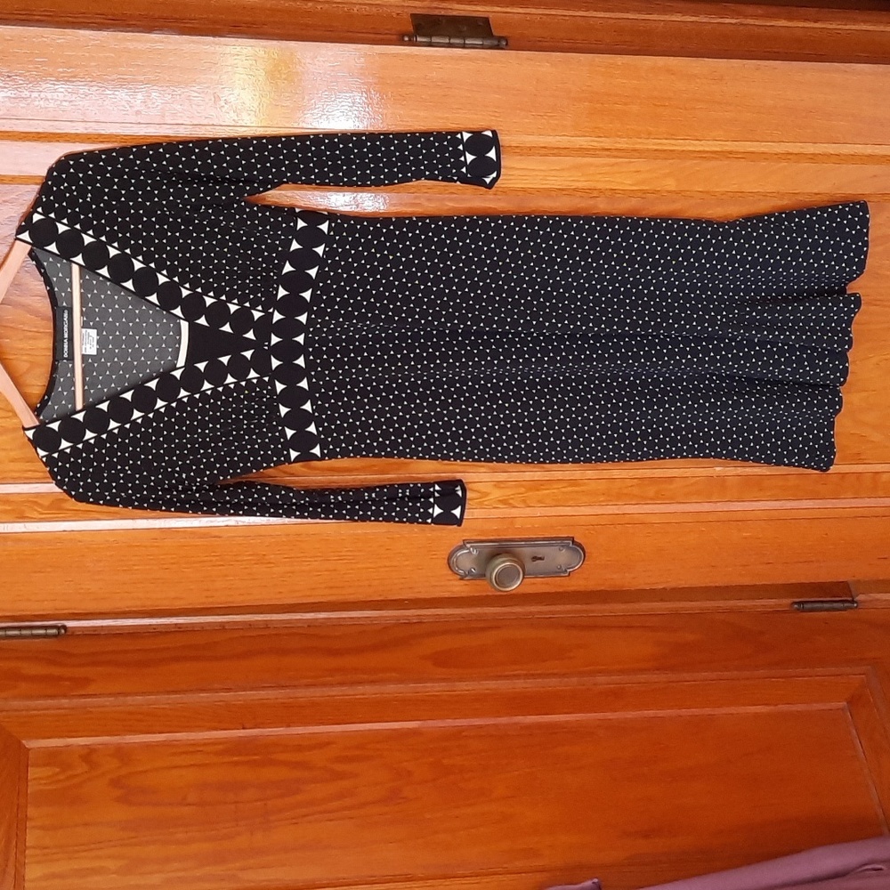 Black and Cream Print Dress